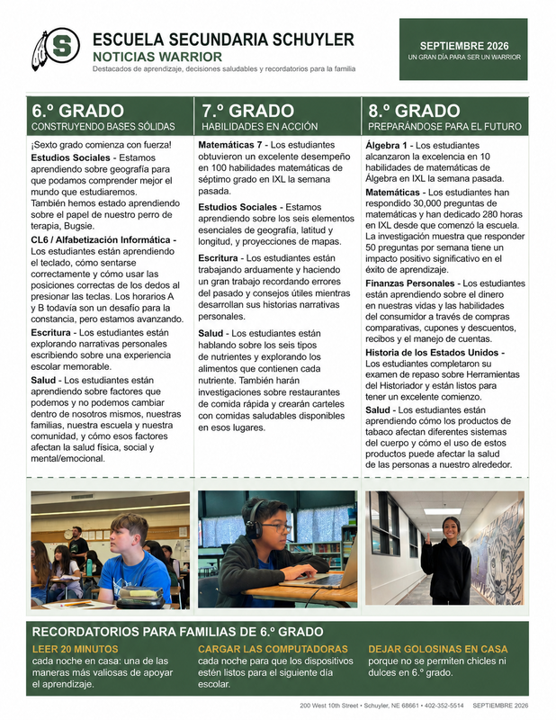 Sept Newsletter - Spanish