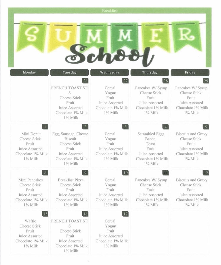 breakfast menu