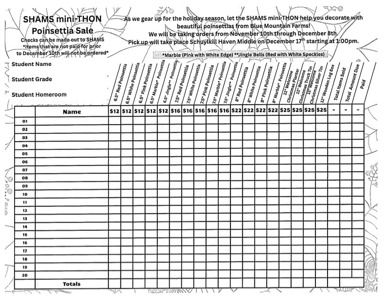 SHAMS Poinsettia Sale