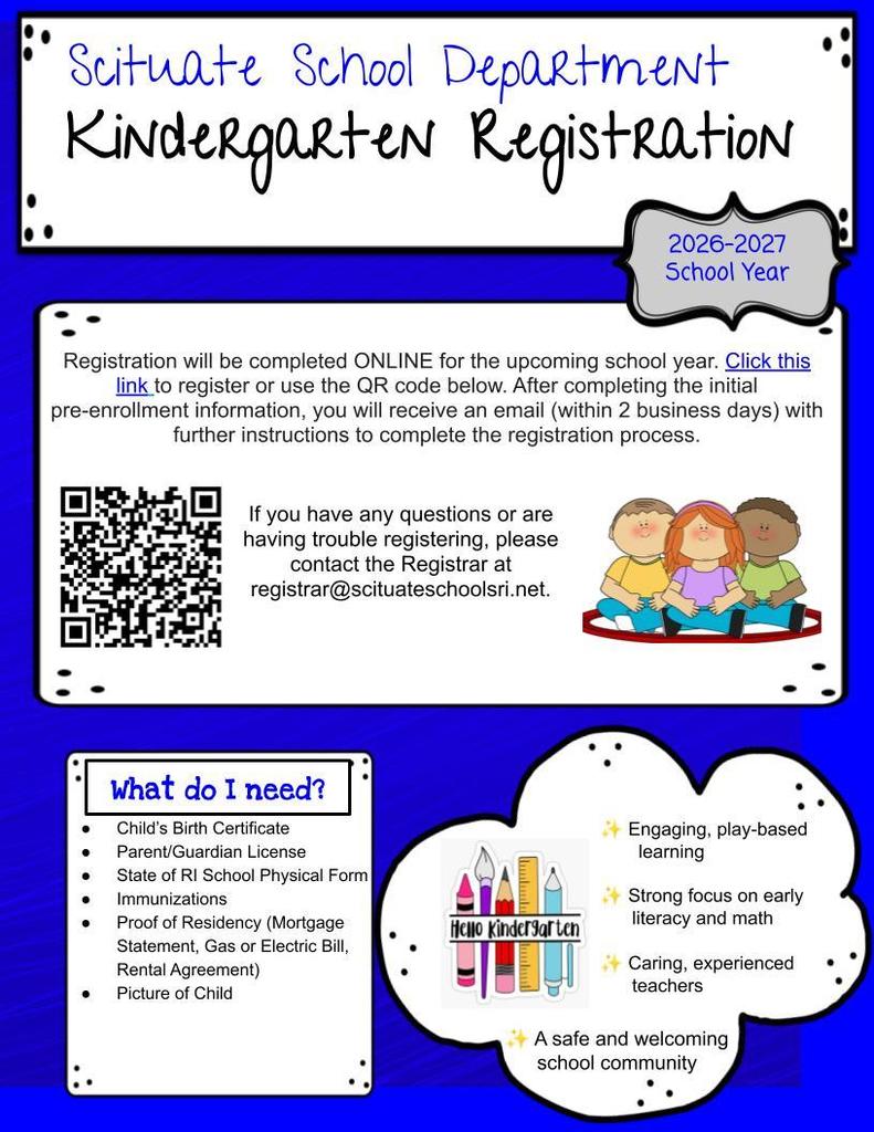 2026-2027 Kindergarten Registration