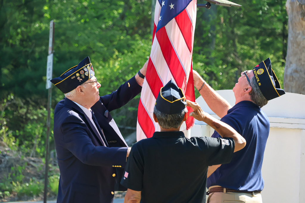 Our local veterans changing out the flag
