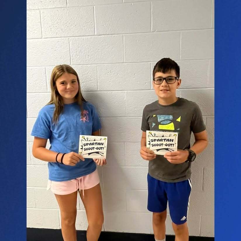 middle school students who earned spartan-shotouts