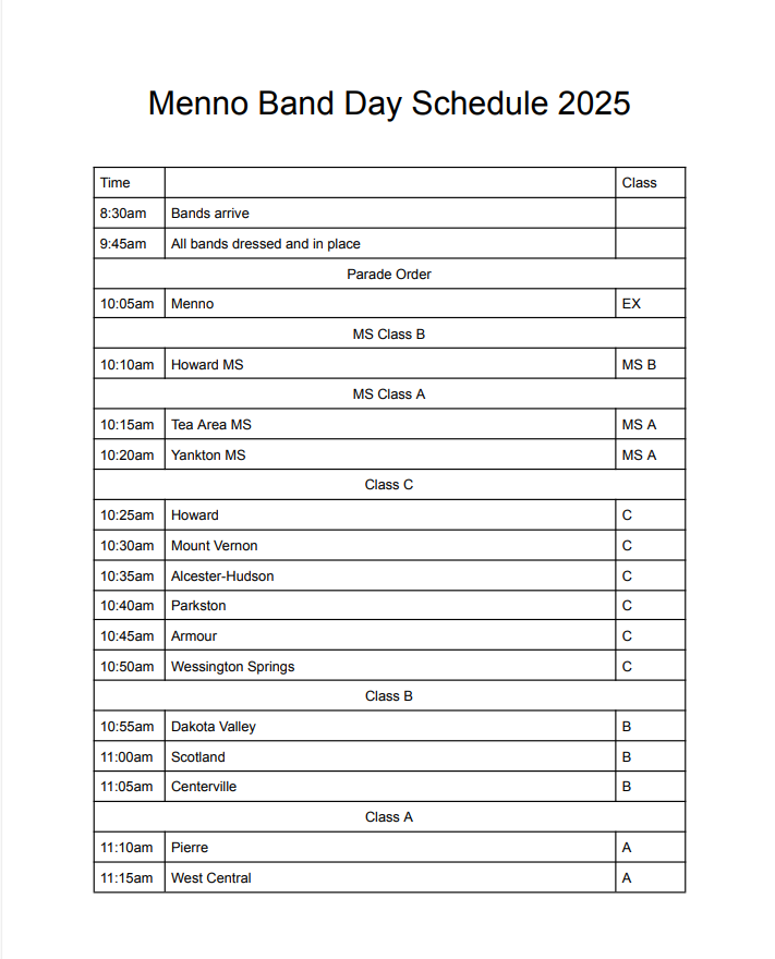 Menno Band Day