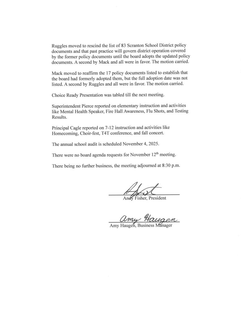 October 13, 2025 Minutes Pt. 2