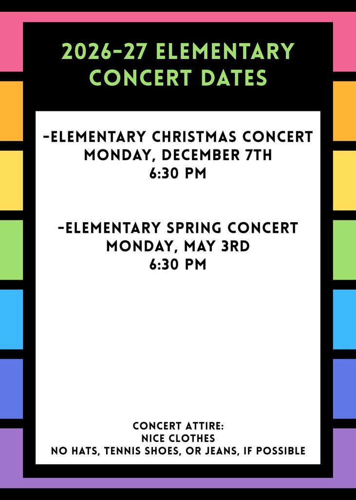 Elementary Concert Schedule