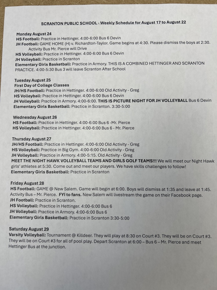 schedule