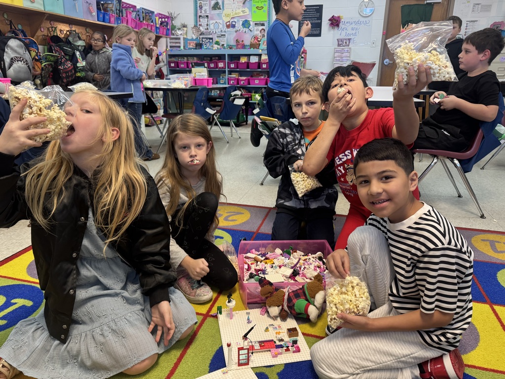 happy kids with popcorn