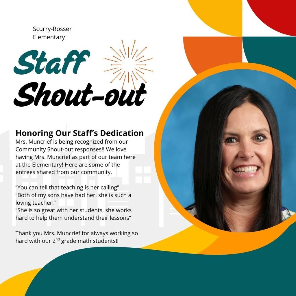 colorful  background with a picture of a smiling lady and black writing