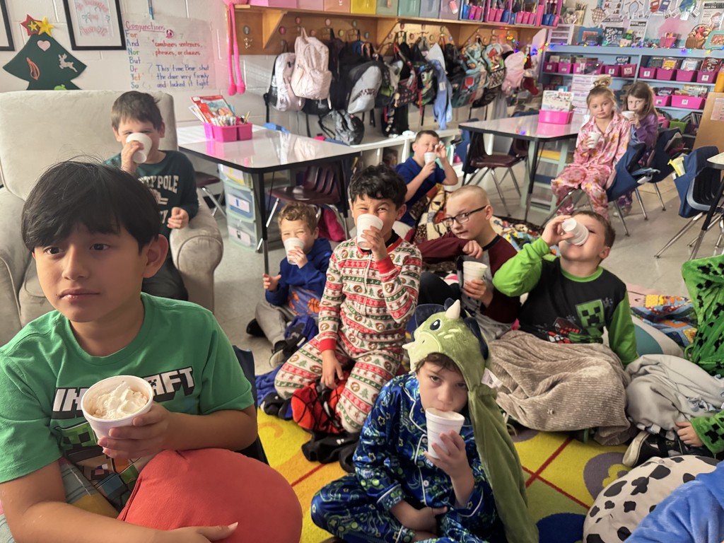 students drinking hot chocolate