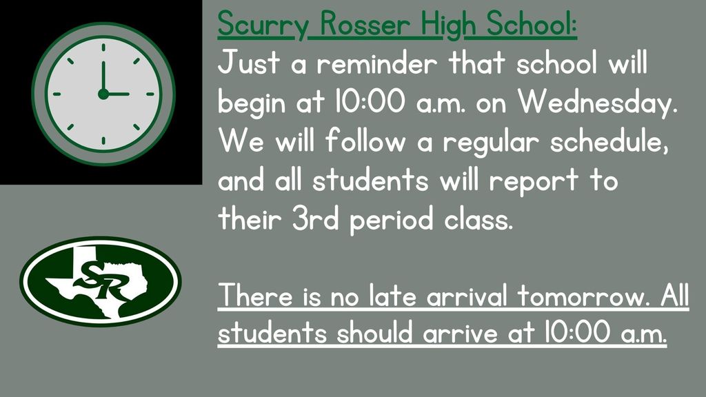 SRHS Delayed Start Info