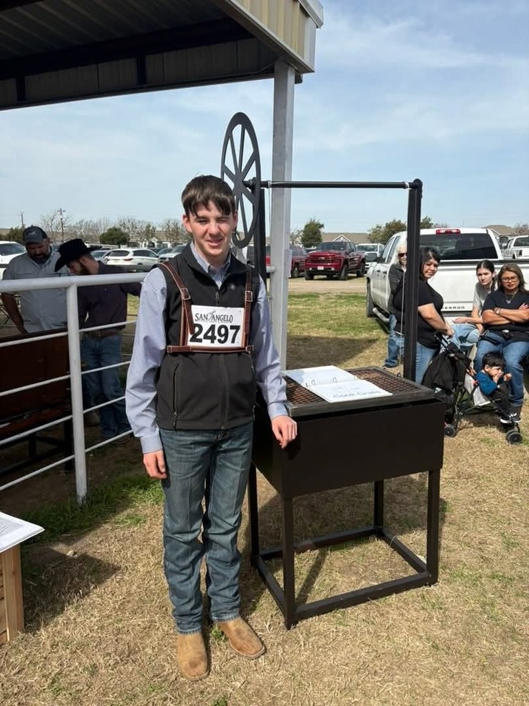 male student and ag mechanics projecy