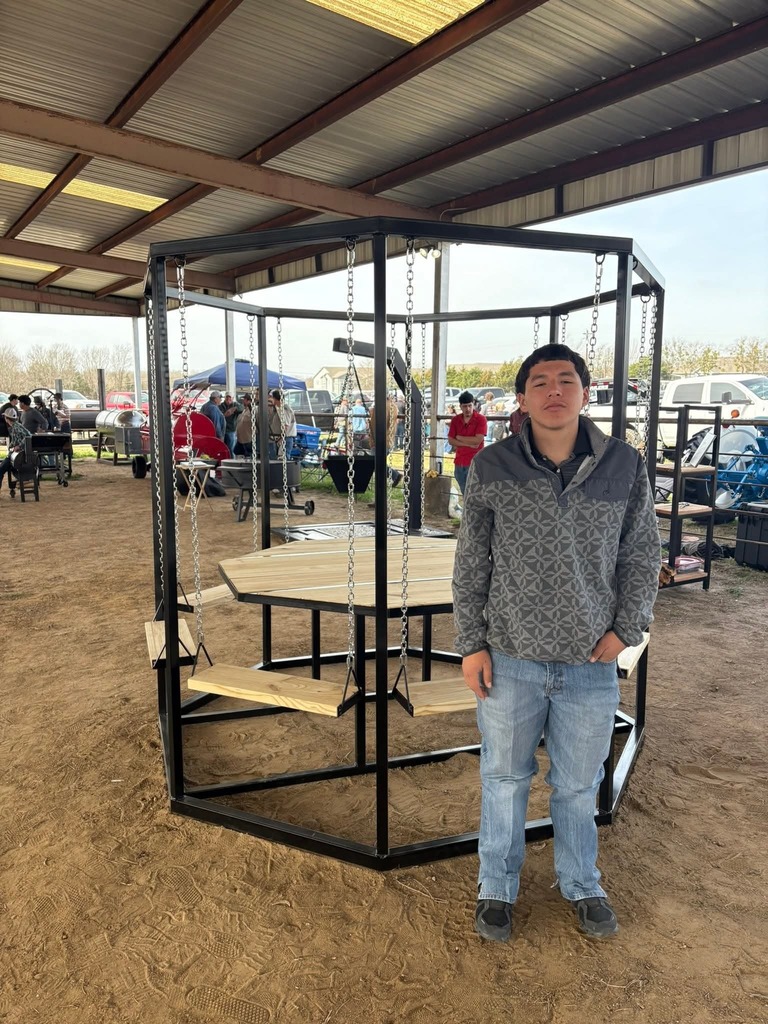 male student and a swing