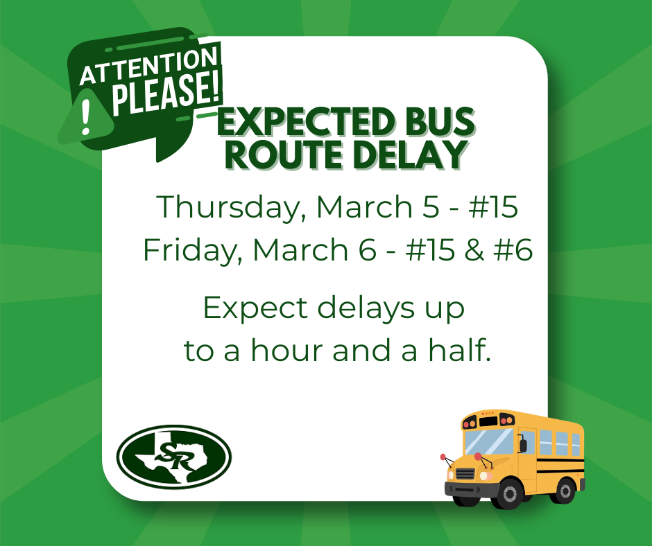 announcement for bus route delays