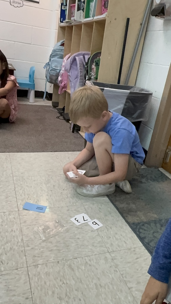 Kindergarten students during math