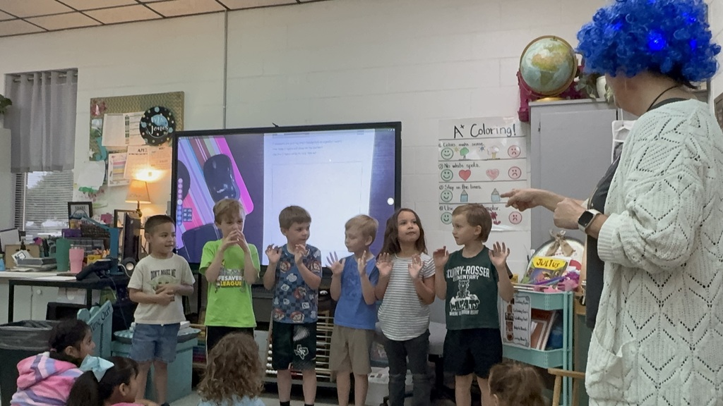 Kindergarten students during math