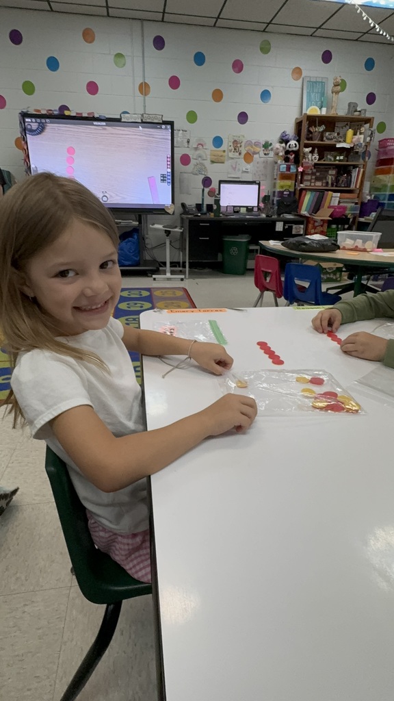 Kindergarten students during math