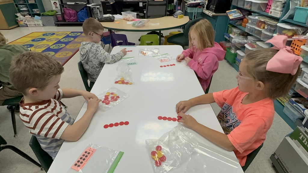 Kindergarten students during math