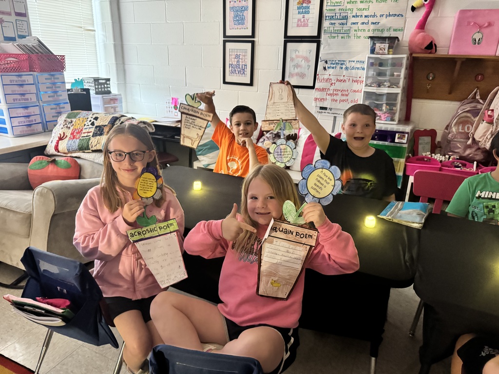 Students showcasing and reading poetry.