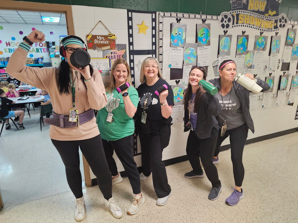 Crazy  ladies pretending  to exercise