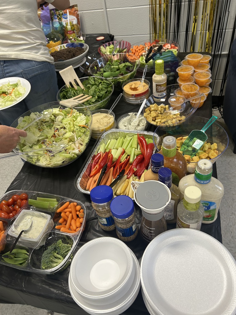 colorful bowls of salad and candy