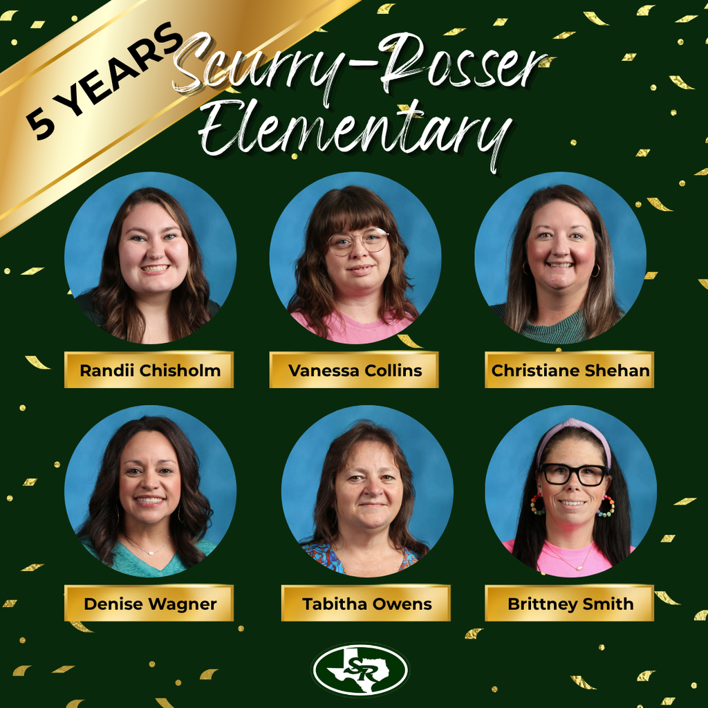 decorative image staff from scurry-rosser elementary earning 5 years of service