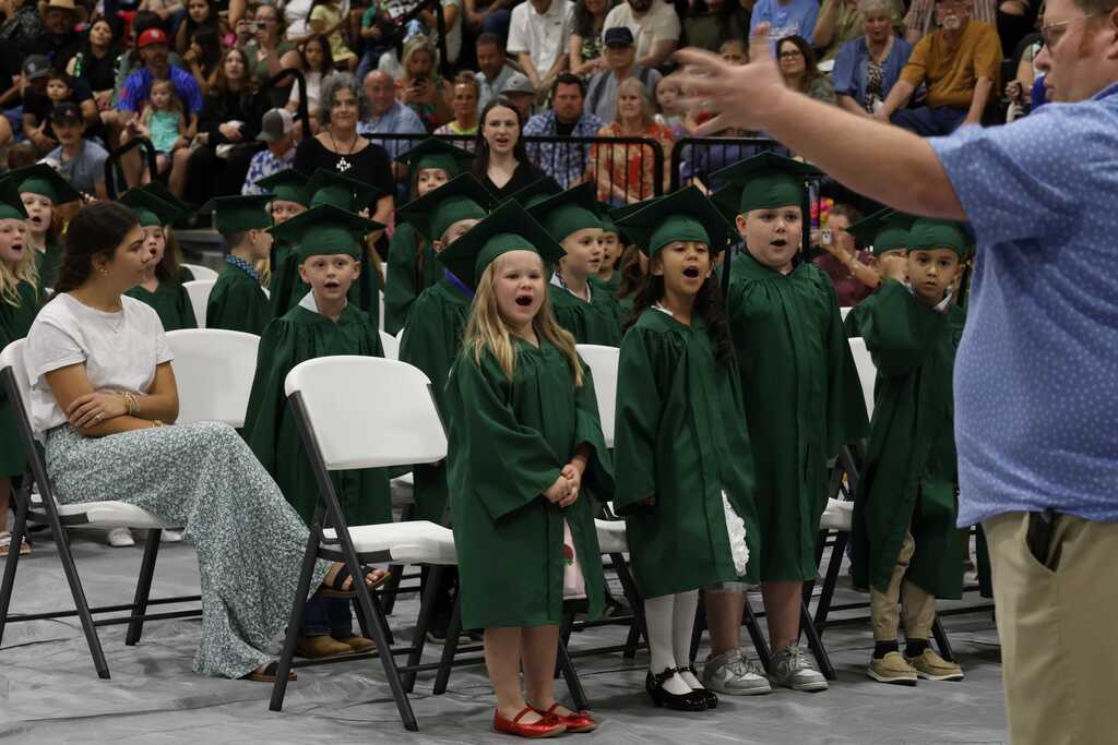 students singing