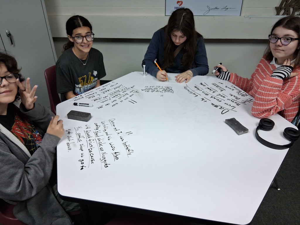 Students on table