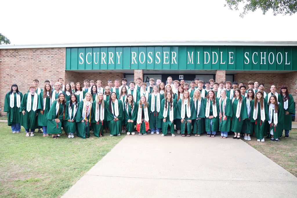 group photo in front of middle school