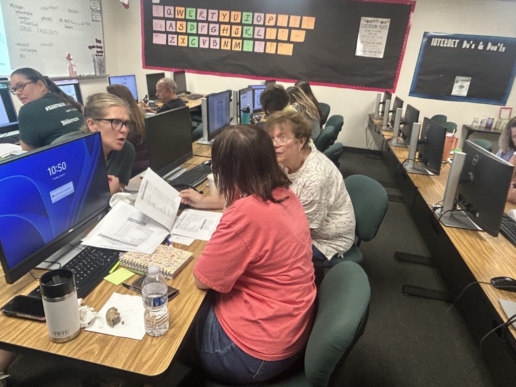 group of teachers discussing data