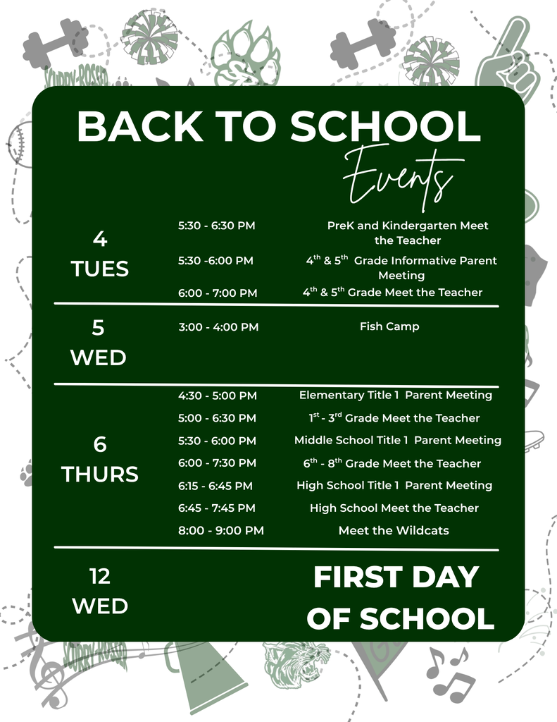calendar of events for back to school in scurry-rosser isd