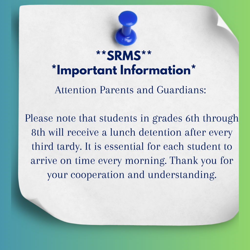 Information to parents about tardies.