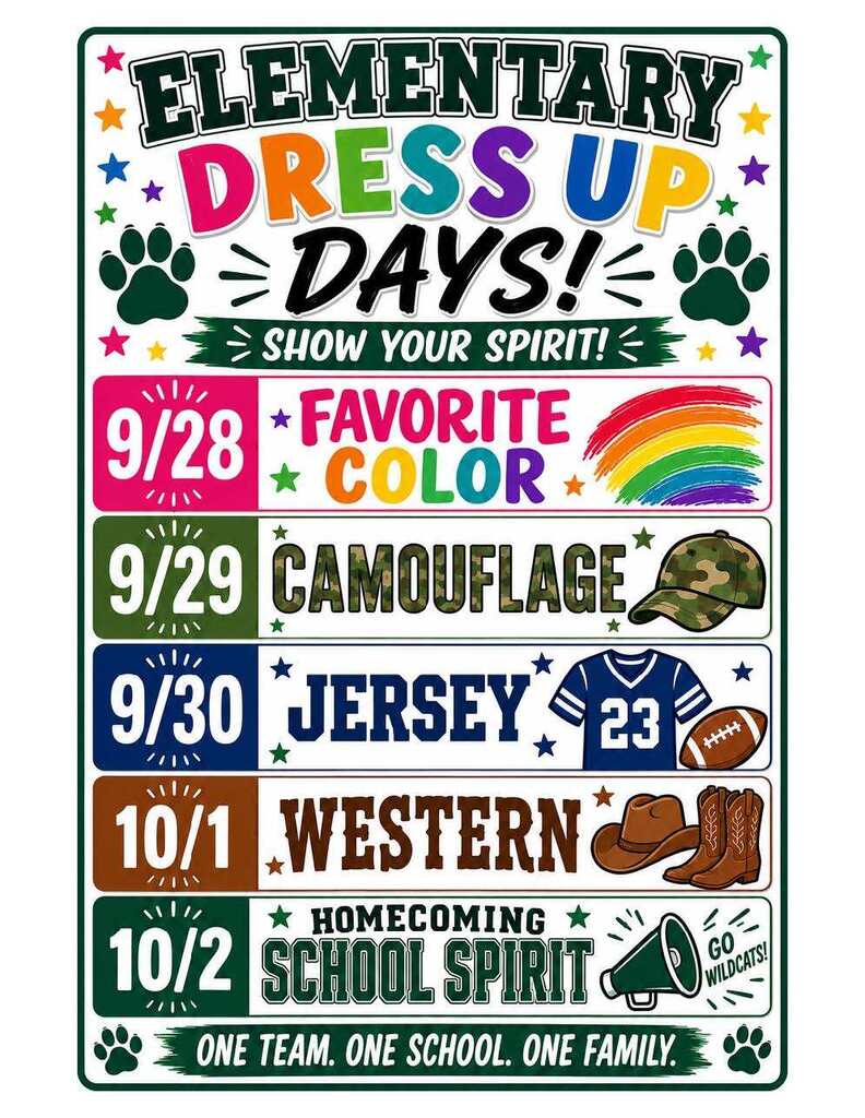 elementary dress up days