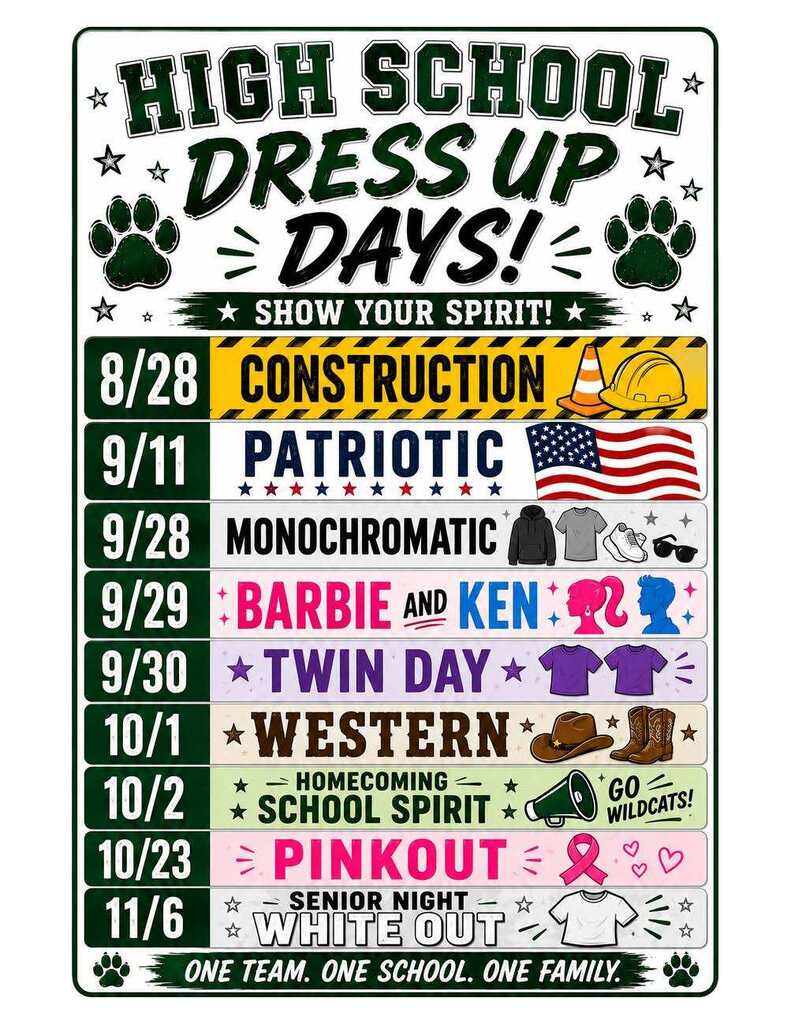 high school dress up days