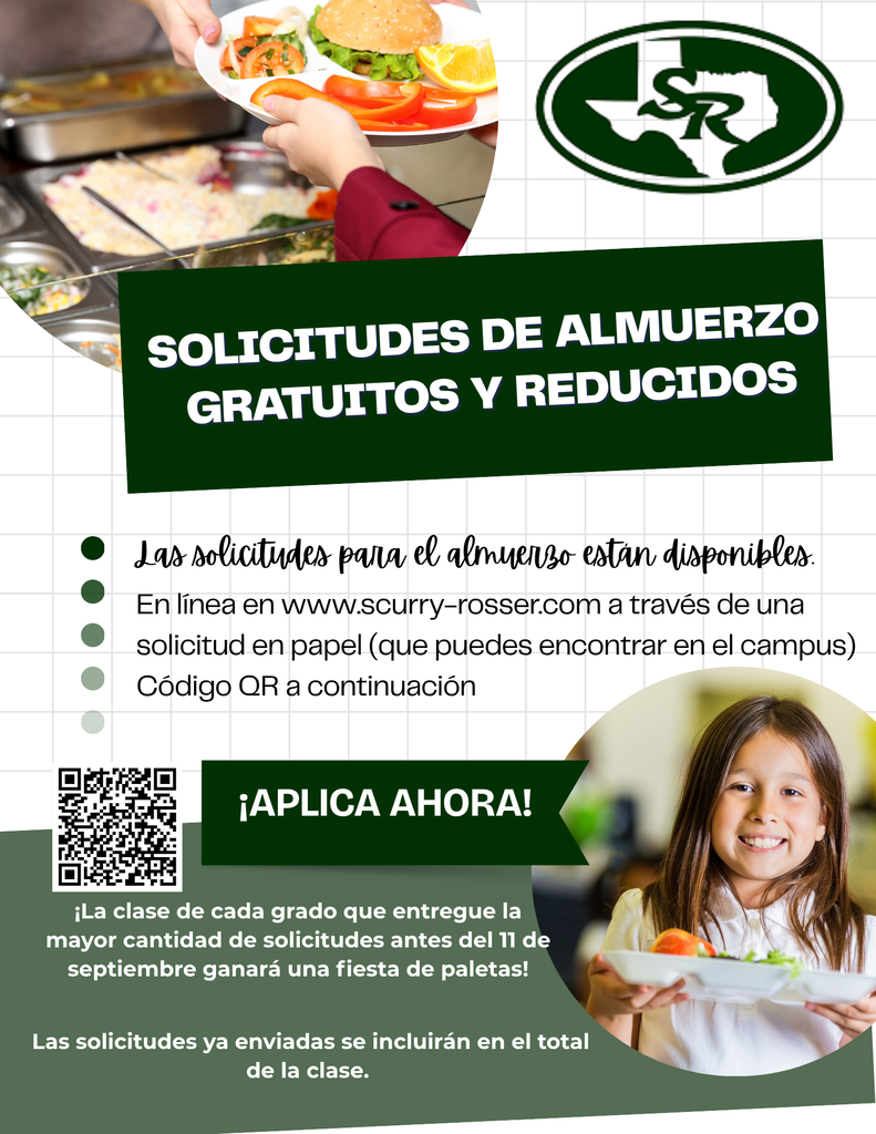 spanish version of free and reduced meal application flyer
