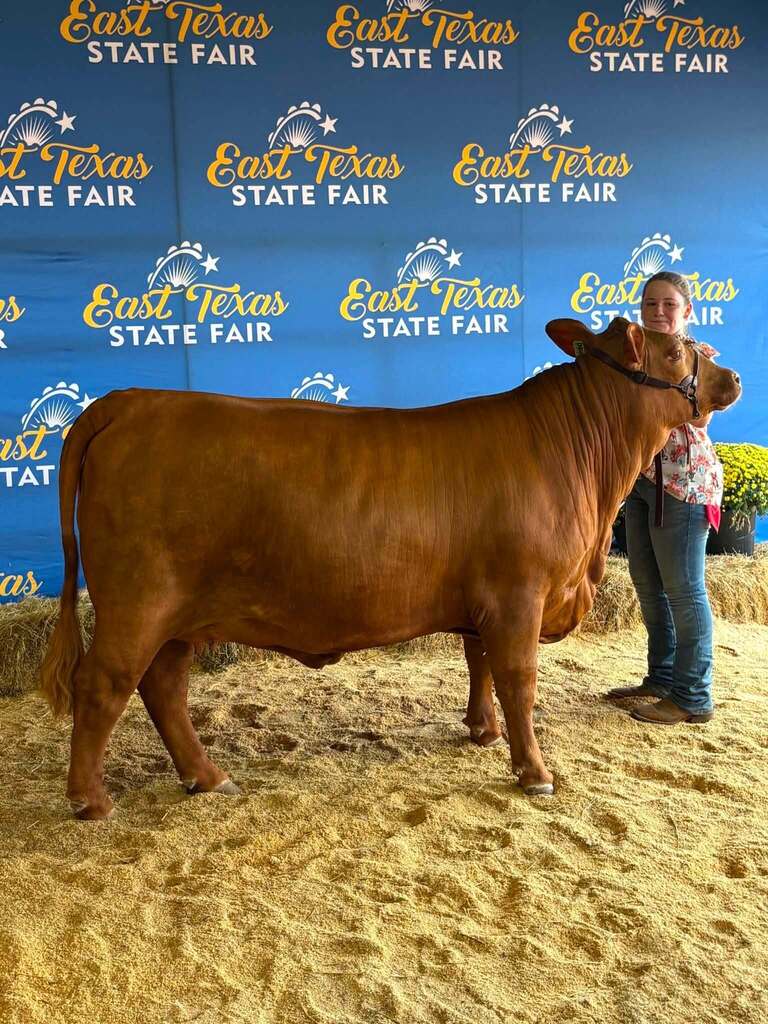 female student and her winning cow