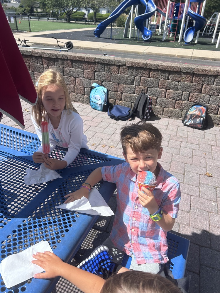 First Grade really enjoyed their ice cream from the ice cream truck!