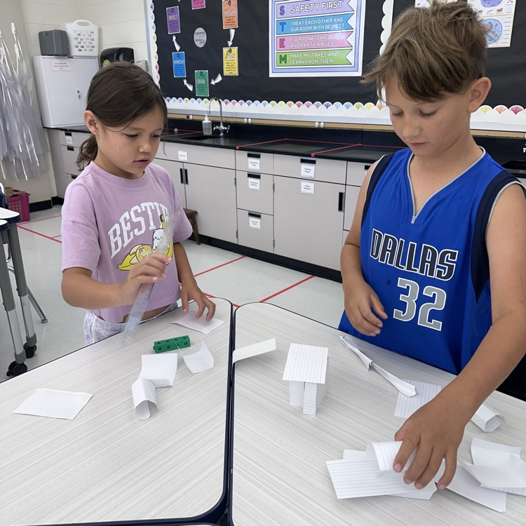 Third grade used their engineering skills to build paper structures