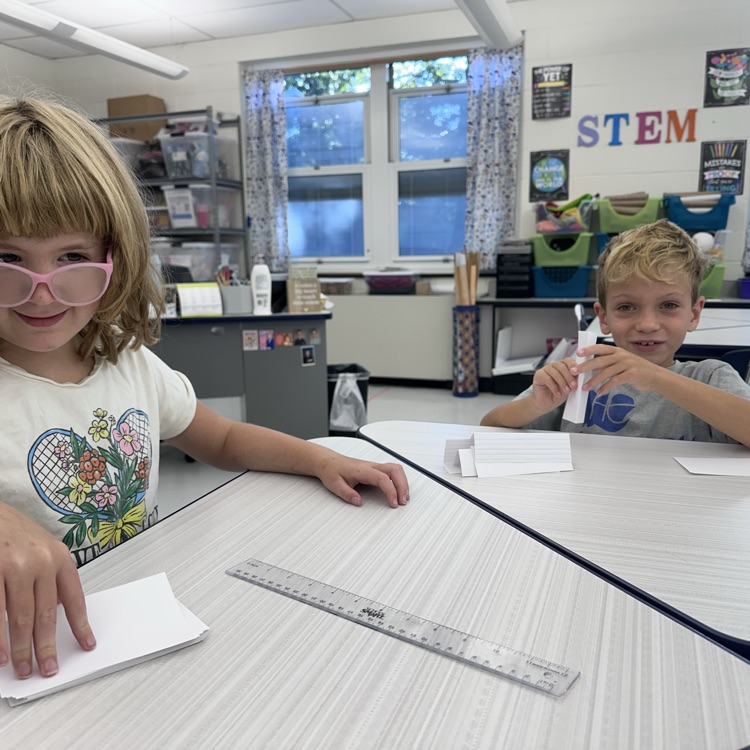 Third grade used their engineering skills to build paper structures