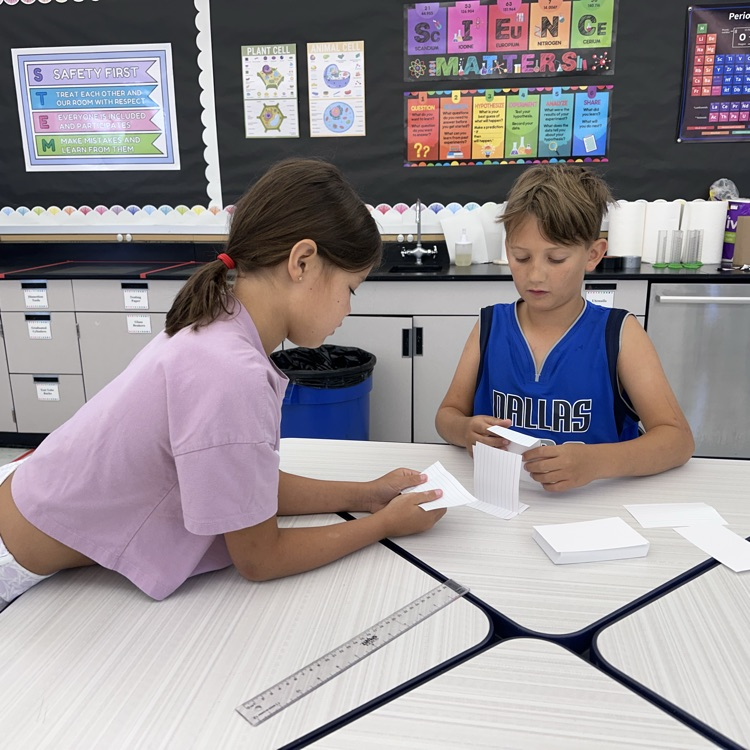 Third grade used their engineering skills to build paper structures