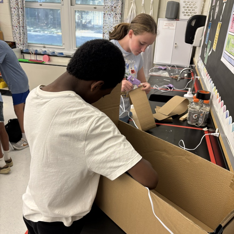 8th graders are making progress on their STEM cycle projects. Can you guess what they are making? 🪚🎨
