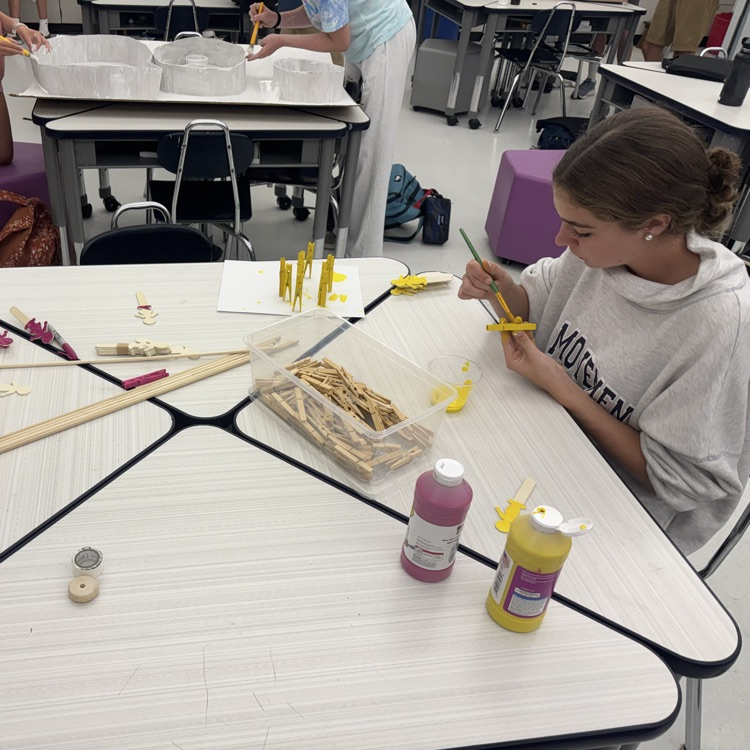 8th graders are making progress on their STEM cycle projects. Can you guess what they are making? 🪚🎨