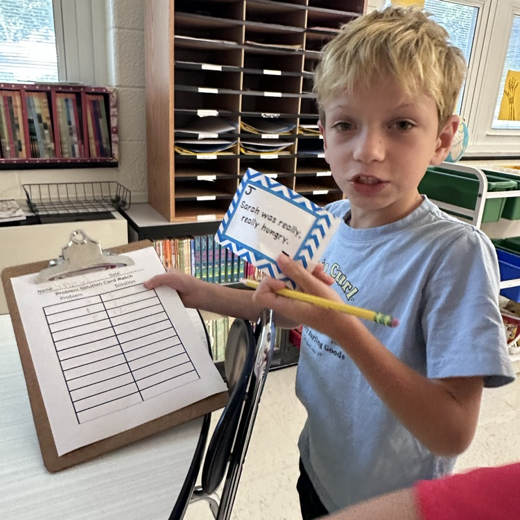 Third graders matched find the solution to the problems! They were awesome problem solvers!