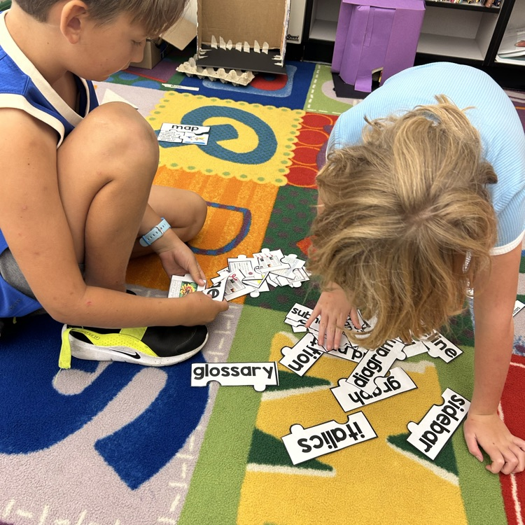 Students explored elements of non-fiction, with scavenger hunts and puzzles.