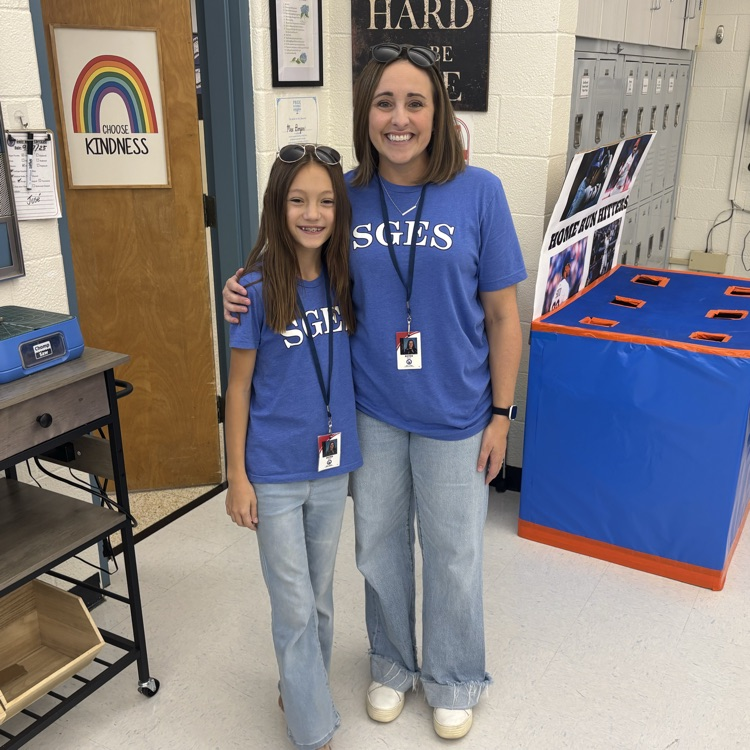 Twinning on dress like a teacher day!