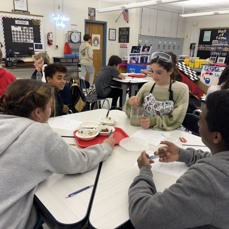 Today we used the scientific method to separate a mixture of wood chips, iron filings, sand, and sugar. It’s hard work thinking like a scientist!