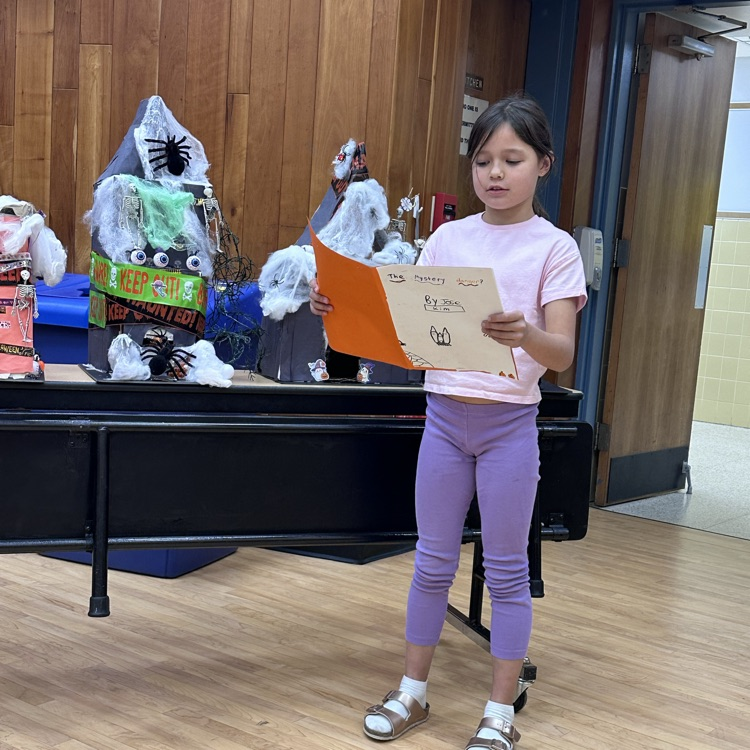 Tales about ghosts, goblins, vampires, oh my! Third graders presented spooky stories and houses at the board of education meeting!