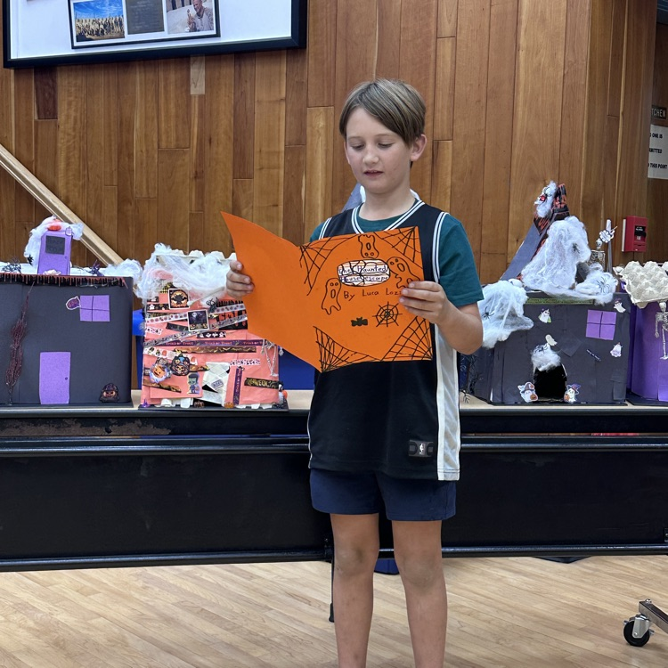 Tales about ghosts, goblins, vampires, oh my! Third graders presented spooky stories and houses at the board of education meeting!