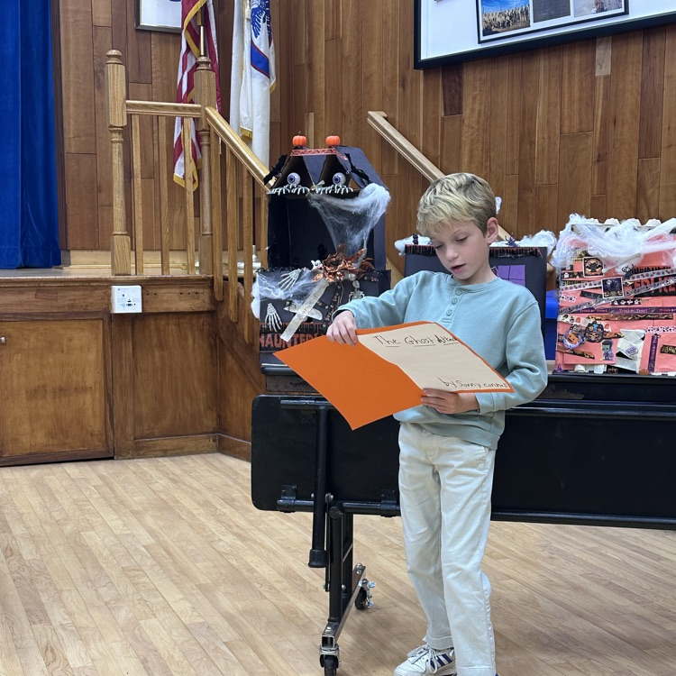 Tales about ghosts, goblins, vampires, oh my! Third graders presented spooky stories and houses at the board of education meeting!