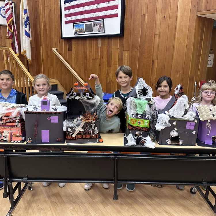 Tales about ghosts, goblins, vampires, oh my! Third graders presented spooky stories and houses at the board of education meeting!