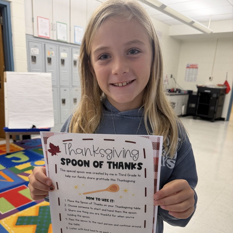 Third graders created a spoon of thanks! Creating a tradition for their families to feel connected and happy!